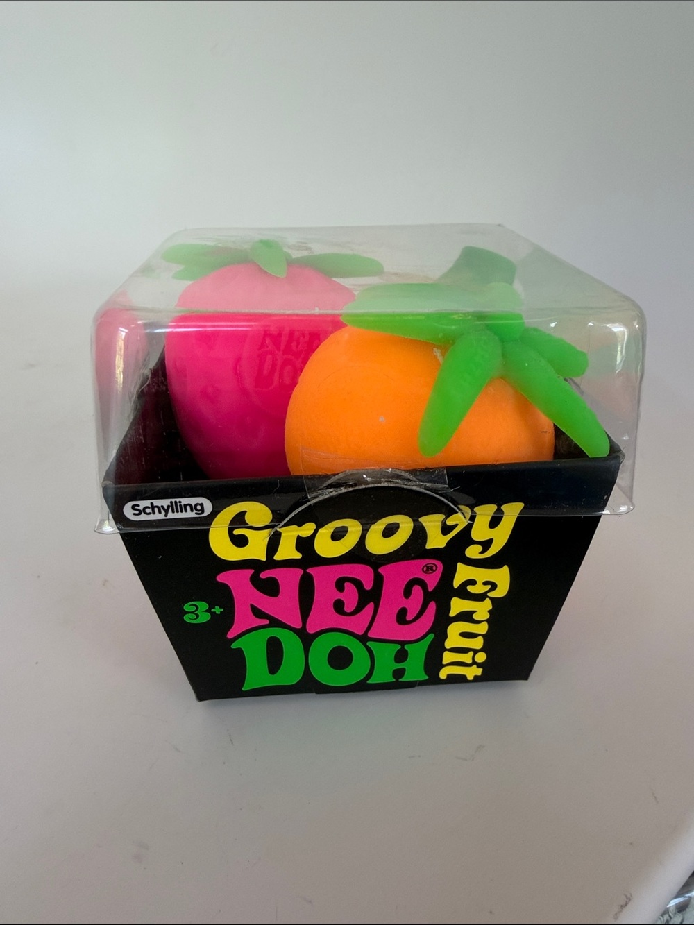 NeeDoh Groovy Fruit Stress Toy Set in Green, Orange, Pink